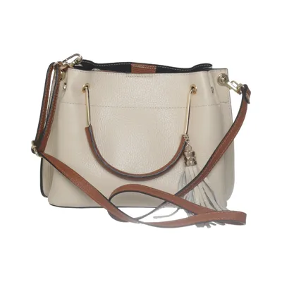 Handbag (Beige, Brown) Leather