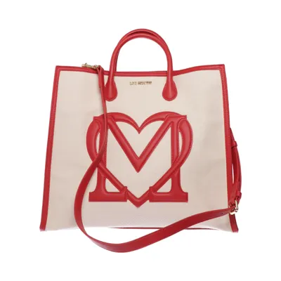 Håndtaske (Rød, Hvid) fra Love Moschino