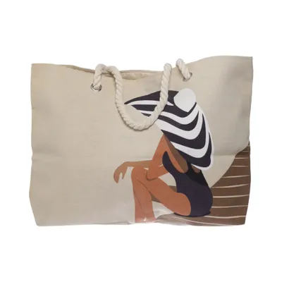 Strandtas (Beige, Meerkleurig)