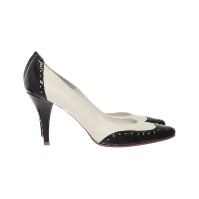 Pumps (Black, White) from Hotic Leather