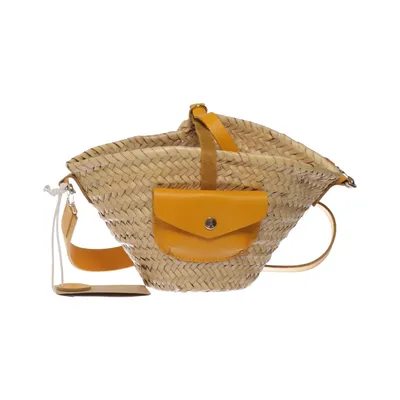 Sac de plage (Beige, Jaune) de Craie Studio Cuir