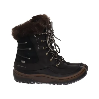 Laced boots (Black, Brown) from Merrell Faux fur