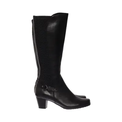 Boots (Black) from Caprice Leather, Faux leather