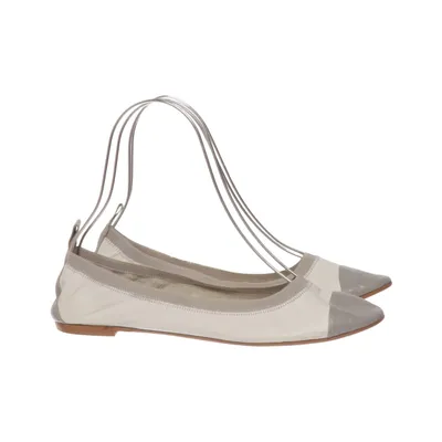 Ballerines (Blanc, Gris) de Magasin Cuir