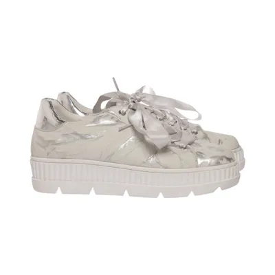 Sneakers (White, Silver) from Tizian Leather