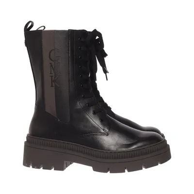 Bottes à lacets (Noir) de Marco Tozzi Cuir