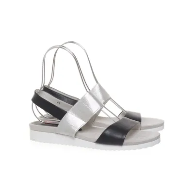 Sandals (Silver, Black) from Va Bene Leather