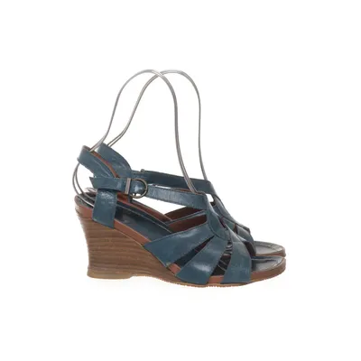 Wedges (Petrol blue) from KMB Leather