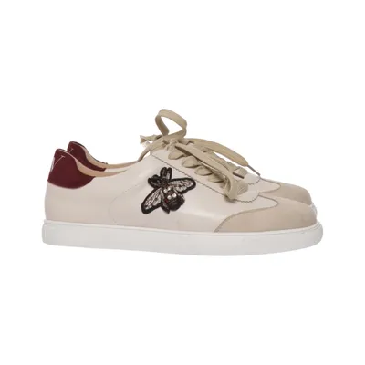 Sneakers (Beige, Red) from Vanessa Wu Polyurethane