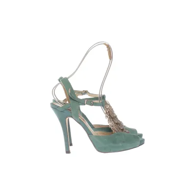 High heel sandals (Blue) from The Essence Menbur Leather