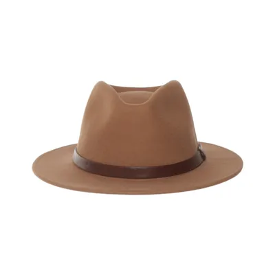 Chapeau Fedora (Marron) de Brixton Polyuréthane, Laine