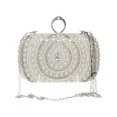 Sac pochette (Blanc) de True Decadence Acrylique, Polyester
