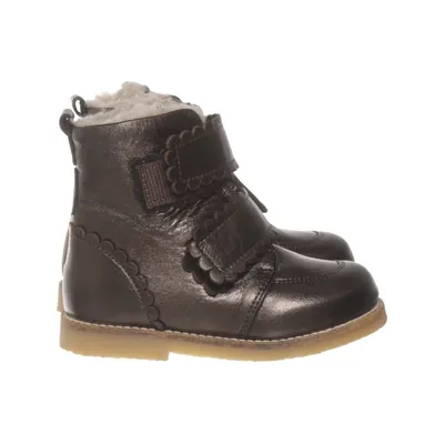 Bottes à lacets (Marron) de Petit Nord Cuir, Laine