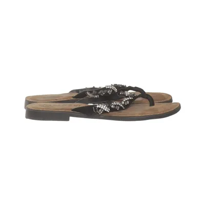 Teenslippers (Zwart, Bruin) van Lazamani Leer