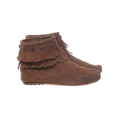 未使用　MINNETONKA ブラウン 28センチ　US10インチ Vtg MINNETONKA MOCCASIN Brown Black Leather Shoes Women's Sz