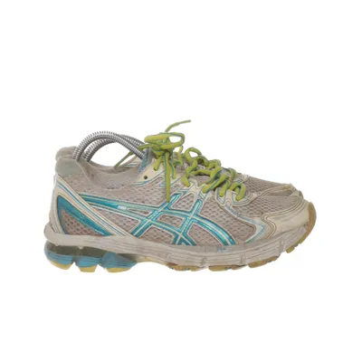 Running shoes (Gray, Blue, Yellow) from Asics