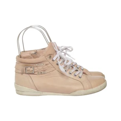 Bottes à lacets (Beige) de Charlotte of Sweden Cuir