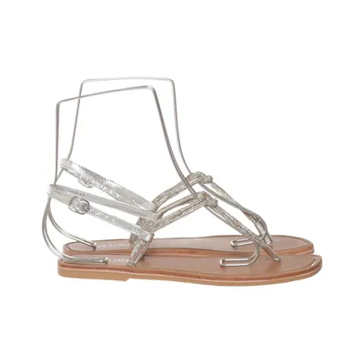 Flip-flops (Silver, Brown) from Office Girl Leather