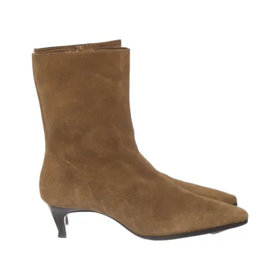 Heeled boots (Brown) from Zara Leather