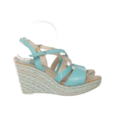 Wedges (Turquoise, Beige) from Som Mits Leather