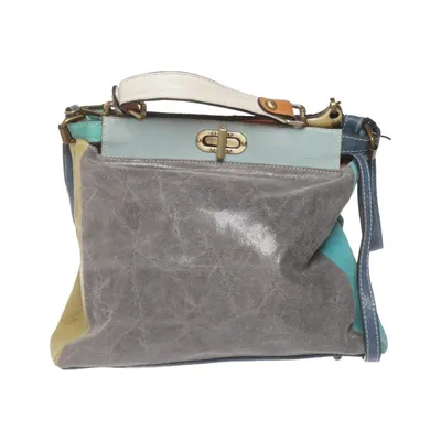 Handtasche (Braun, Blau, Mehrfarbig)