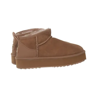 Enkellaarzen (Bruin, Beige) van Tendance Leer, Suède