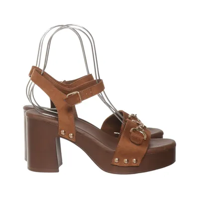 High heel sandals (Brown) from Catwalk Faux suede