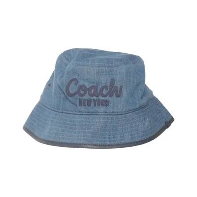 Buckethatt (Blå) från Coach Bomull, Skinn, Polyester