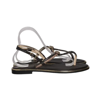 Sandals (Black, Gold) from Konstantin Starke Leather