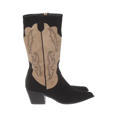 Bottes (Noir, Beige) de Ideal Shoes Cuir