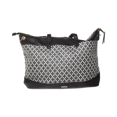 Handbag (Black, White) from NYPD Polyester, Polyurethane