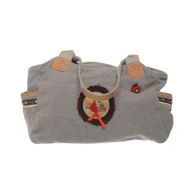 Handbag (Gray, Beige, Red) from Adelheid Polyester, Wool
