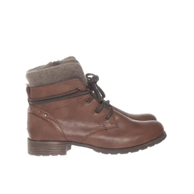Laced boots (Brown) from Cityline Faux leather