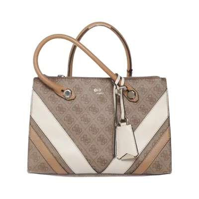 Håndtaske (Brun, Hvid, Flerfarvet) fra Guess Bomuld, Polyester