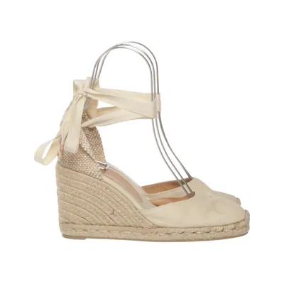 Wedges (Beige) from Castañer Cotton, Leather
