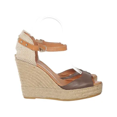 Wedges (Brown, Beige) from Marenas Leather