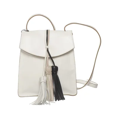 Backpack (White) from Tosca Blu Leather