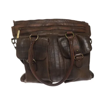 Axelremsväska (Brun) från Zara Man Bomull, Skinn