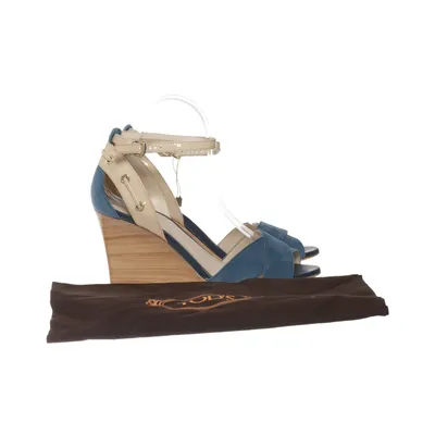 Wedges (Blue, Beige) from Tod's Leather