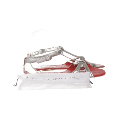 Sandals (Red, Silver) from Lise Lindvig