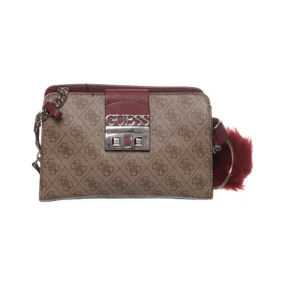 Shoulder-bag (Brown, Red) from Guess Cotton, Polyester, Polyurethane