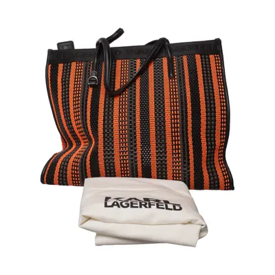Shoulder-bag (Black, Orange) from Karl Lagerfeld Polyester, Polyurethane