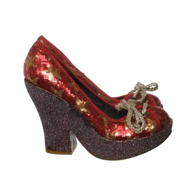 Kilehælssko (Rød, Guld, Flerfarvet) fra Irregular Choice