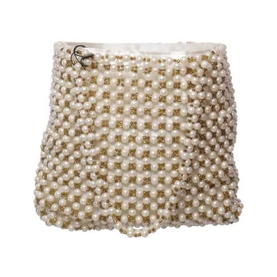 Handbag (White, Gold) from Glamorous Polyester