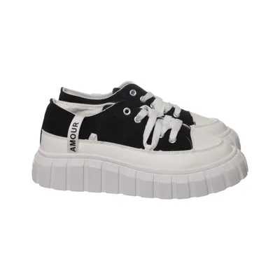 Baskets (Noir, Blanc) de Amour Cuir