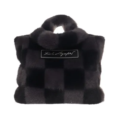 Handbag (Gray, Black) from Karl Lagerfeld Cotton, Polyester