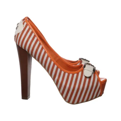 Sandales à talons hauts (Orange, Blanc) de Sergio Todzi Cuir
