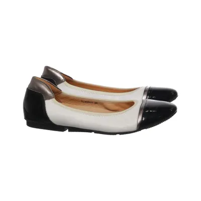 Ballet flats (White, Black) from Si Leather
