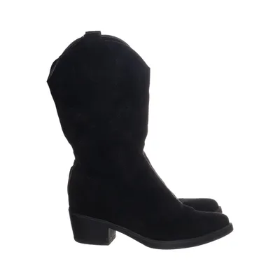 Cowboy boots (Black) Faux suede