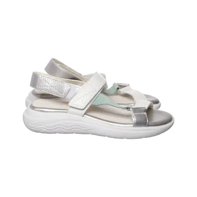 Sandals (White, Silver, Green) from Geox Leather